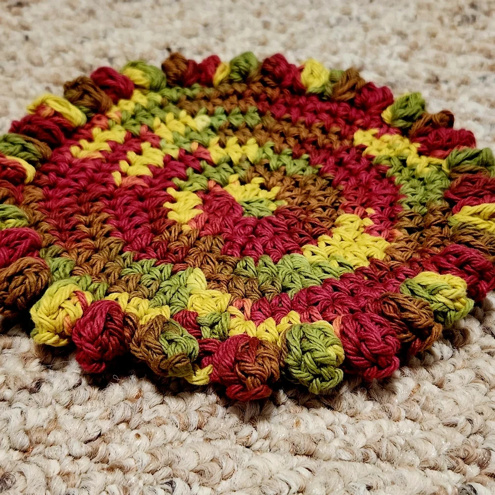 Crochet Autumn Leaves Washcloth and Face Disc Set